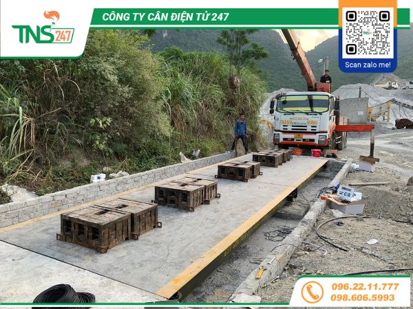 Lắp đặt cân ô tô điện tử 80 tấn tại mỏ đá Ninh Bình