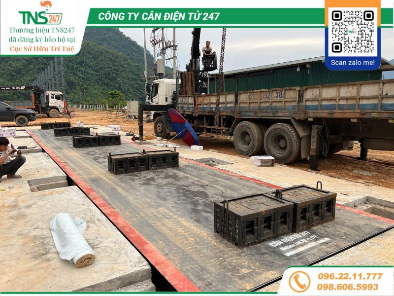 Lắp đặt trạm cân ô tô điện tử 80 tấn tại Quan Hoá Thanh Hoá
