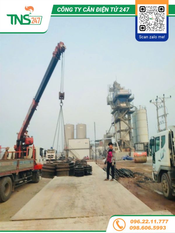 Lắp đặt cân ô tô điện tử 80 tấn đã qua sử dụng tại Văn Giang Hưng Yên