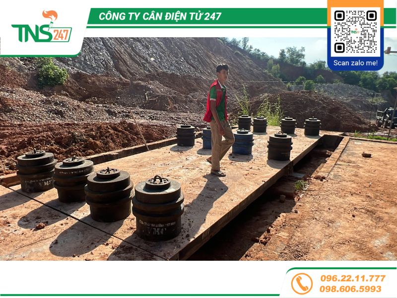 Sửa chữa kiểm định cân ô tô điện tử 60 tấn tại mỏ đất Hải Phòng