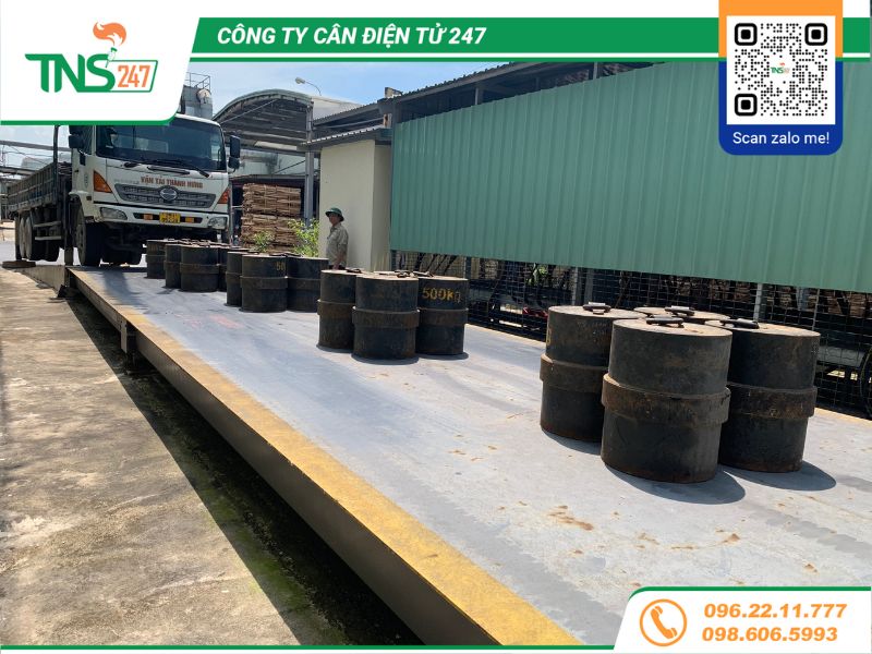 Kiểm định cân ô tô điện tử 100 tấn tại Vụ Bản Nam Định