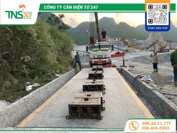 Lắp đặt cân ô tô điện tử 80 tấn tại mỏ đá Ninh Bình
