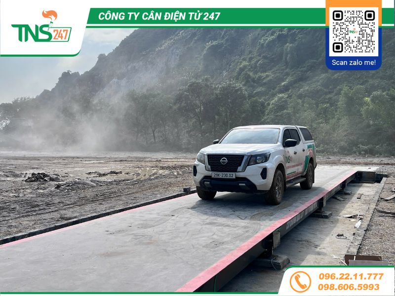 Lắp đặt cân ô tô điện tử 100 tấn tại mỏ đá Lèn Bạc Quảng Trị