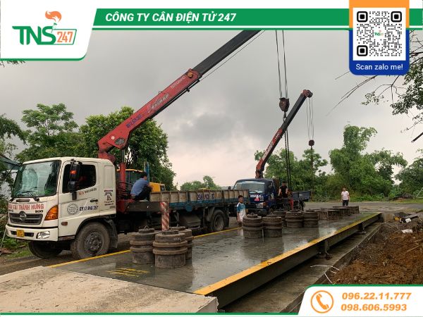 Lắp đặt cân ô tô điện tử 80 tấn tại Hà Nội