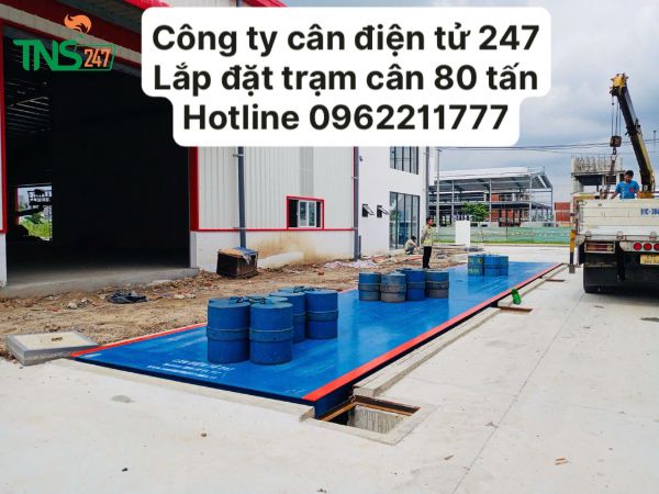 Lắp đặt cân xe tải điện tử 80 tấn tại Long An 