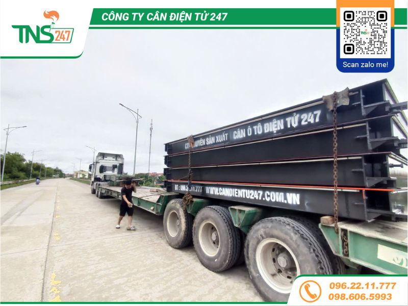 Lắp đặt cân ô tô điện tử 100 tấn tại mỏ đá Lèn Bạc Quảng Trị