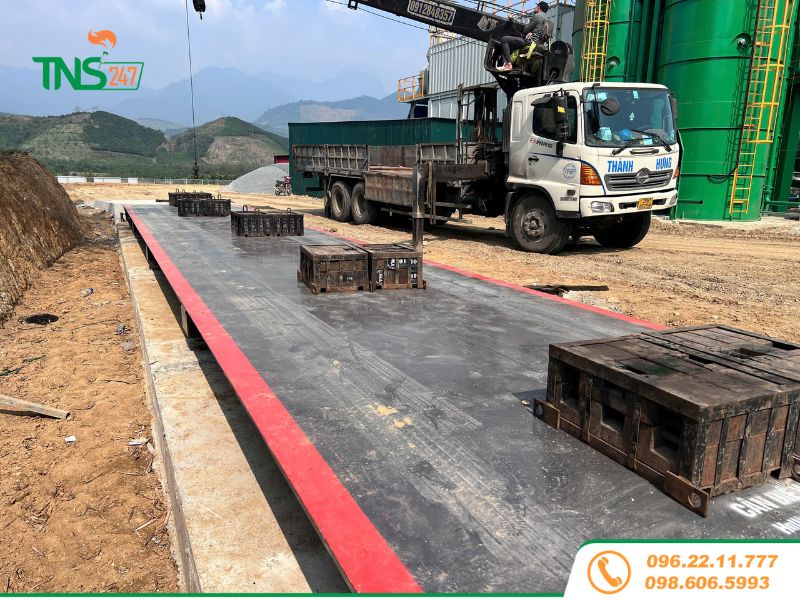 Lắp đặt trạm cân ô tô điện tử 100 tấn tại cao tốc Nội Bài Lào Cai