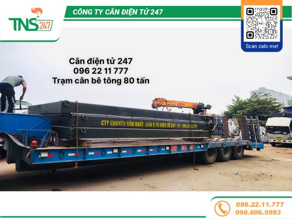 Lắp đặt bàn cân bê tông 80 tấn tại Lạng Sơn