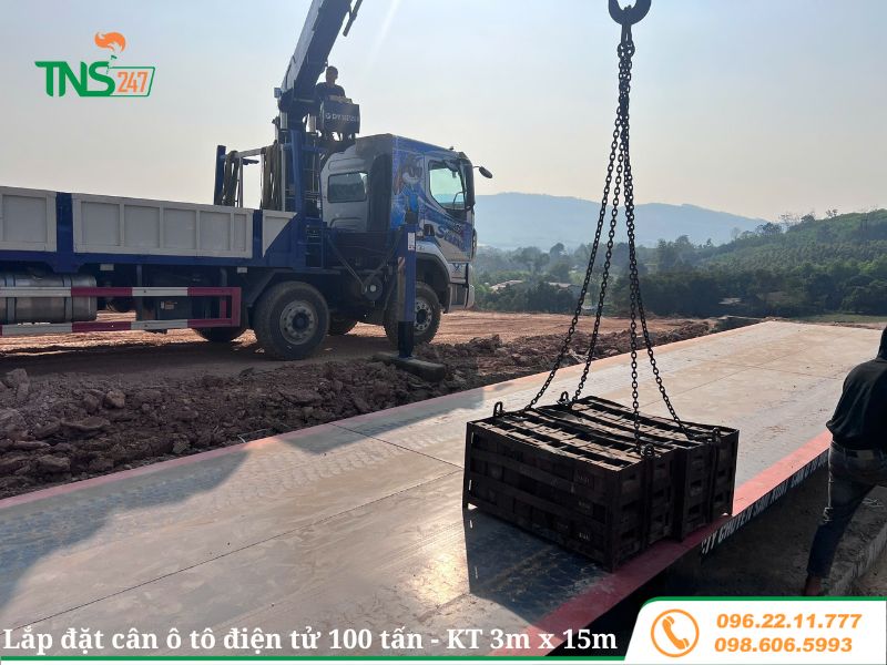 Lắp đặt cân ô tô điện tử 100 tấn tại mỏ đất Thạch Thành Thanh Hoá