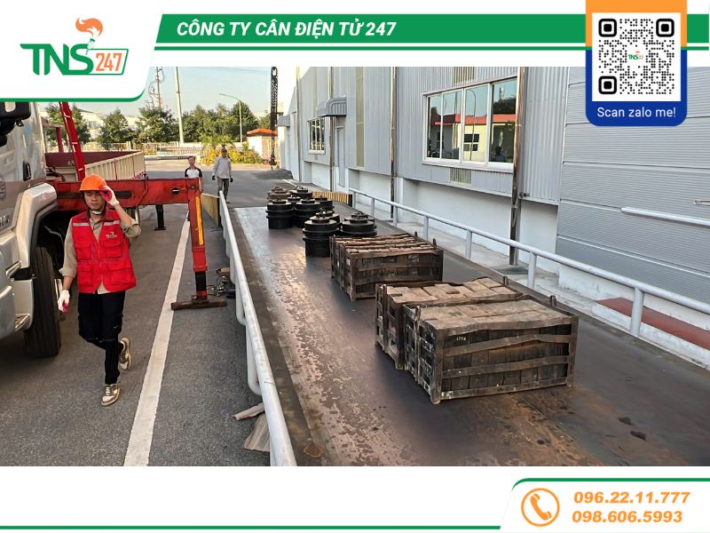 Kiểm định cân ô tô điện tử 80 tấn tại Kcn Vân Trung Bắc Ninh