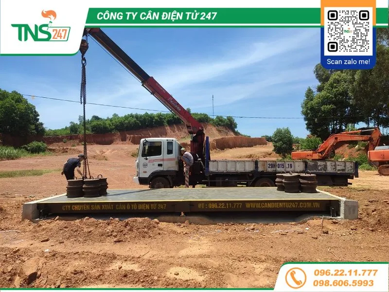 Lắp đặt cân xe tải kỹ thuật số 60 tấn